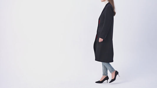 Women's Black Wool Cashmere Covert Overcoat