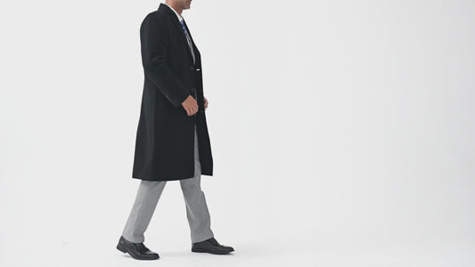 Black Wool Cashmere Long Overcoat