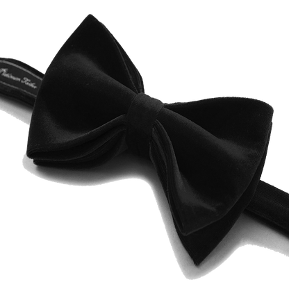 Mens Black Formal Velvet Bow Tie Pre Tied - The Platinum Tailor